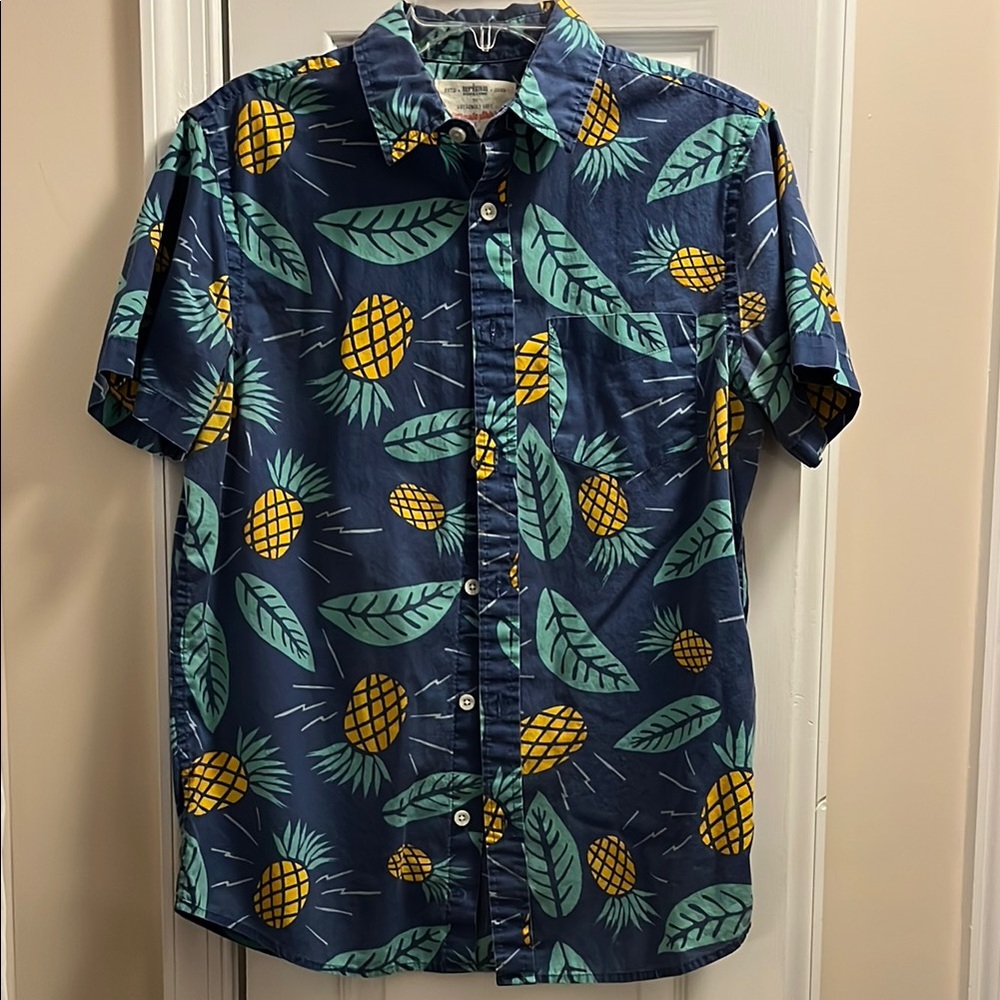 Urban Pipeline Blue and Yellow Casual Button Down Shirt